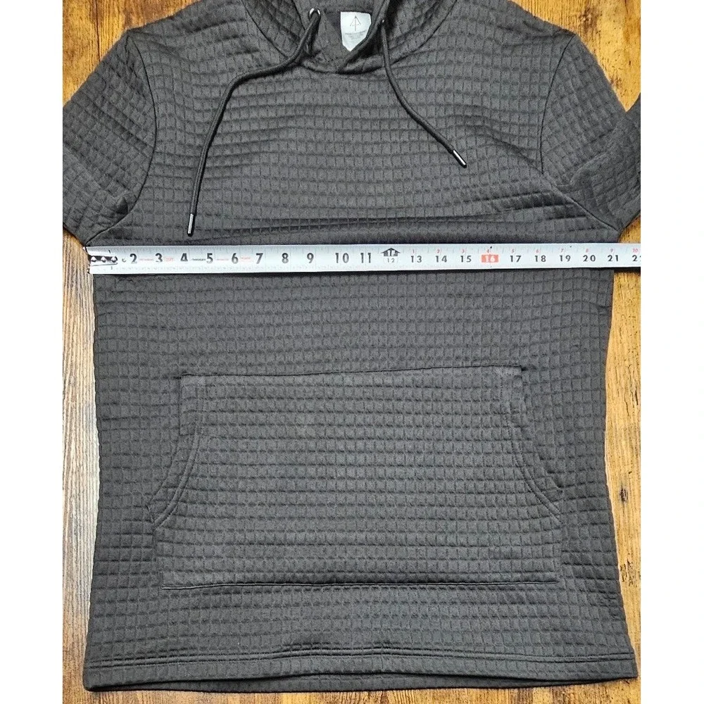 Arrowhead Tactical Apparel Mens Quilted Grid Hoodie Charcoal Gray Pullover M